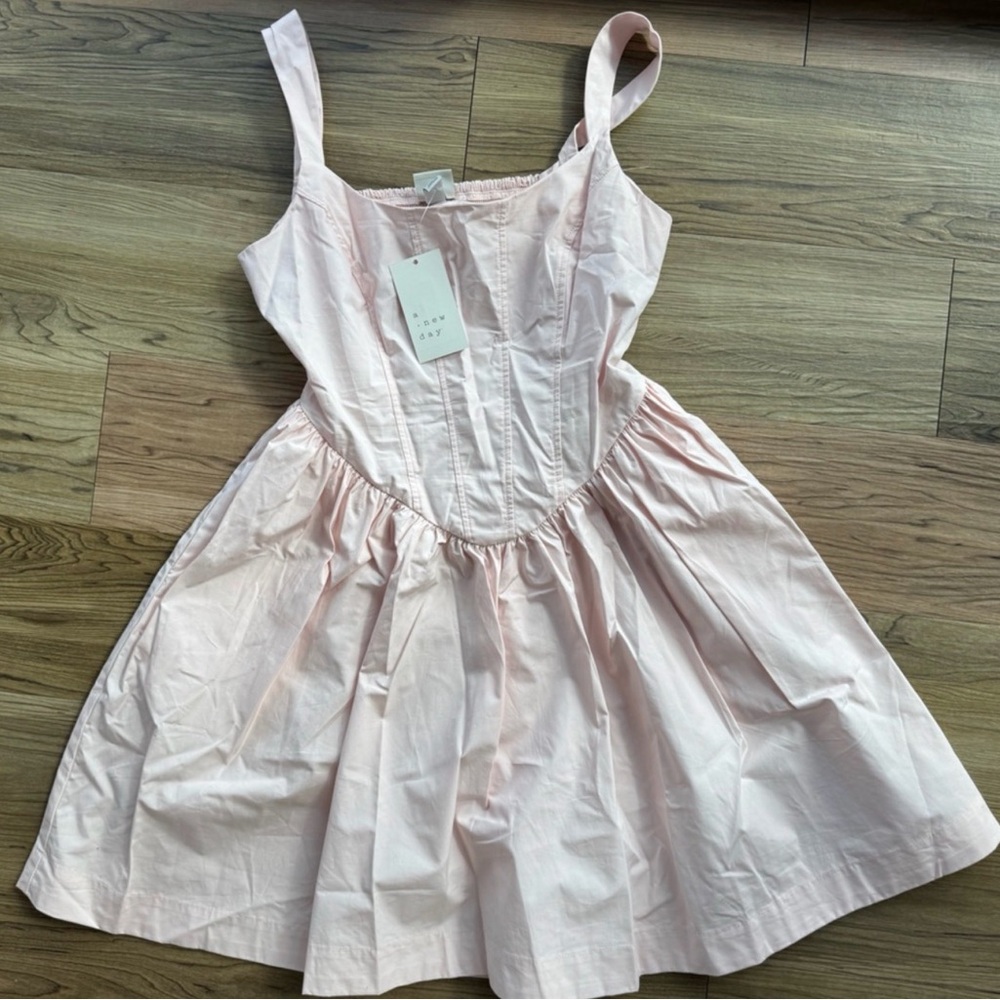A New Day Light Pink corset Mini Dress xs nwt - Picture 2 of 3